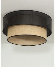 Plafonieră BORHO 1xE27/60W/230V Ø 40 cm negru/jută