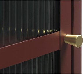 Vitrină roșie din metal 58x160 cm Bronco – Unique Furniture