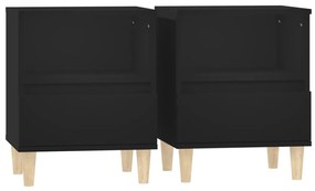 821797 vidaXL Noptiere, 2 buc., negru, 40x35x50 cm