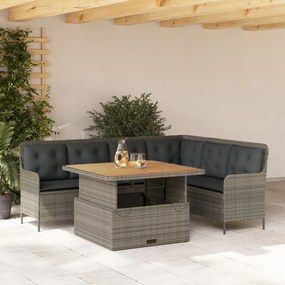 vidaXL Set canapele de grădină cu perne, 2 piese, gri, poliratan