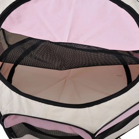 PawHut Parc pliabil pentru câini și pisici, țarc portabil pentru animale mici, impermeabil din țesătură Oxford Ø90x41 cm Roz | Aosom Romania