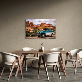 Tablou mașina de teren în munți (90x60 cm)