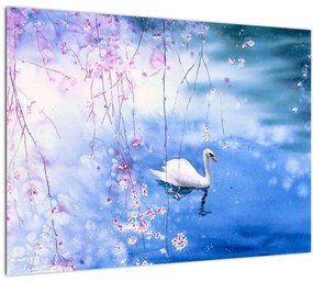Tablou pe sticlă - Lacul magic (70x50 cm)