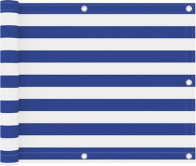 vidaXL Paravan de balcon, alb și albastru, 75 x 600 cm țesătură oxford