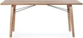 Masă de dining cu blat cu aspect de lemn de stejar 90x180 cm Lujan – MOME