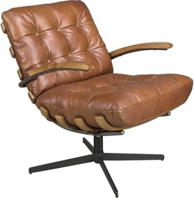 Fotoliu pivotant design LUX Dark Brown Leather