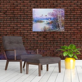 Tablou - Sosirea toamnei, pictură în ulei (70x50 cm)