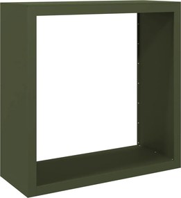 vidaXL Rastel pentru lemne de foc, verde, 100x40x100 cm, oțel