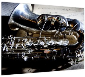 Tablou pe sticlă - Saxofon (70x50 cm)