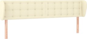 vidaXL Tăblie de pat cu aripioare crem 183x23x78/88 cm piele ecologică