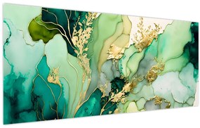 Tablou - Abstractizare verde (120x50 cm)