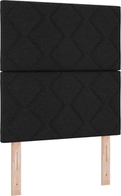 vidaXL Pat cu arc LED cu saltea Negru 80 x 200 cm țesătură