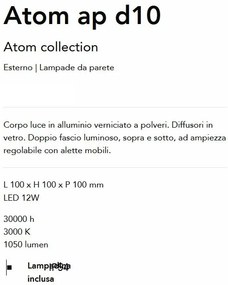 Aplica LED de exterior ambientala Ip54 Atom ap d10 alba