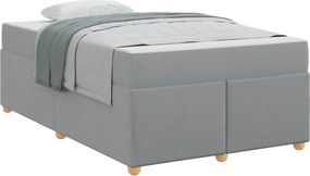 vidaXL Cadru de pat cu saltea Gri deschis 120 x 190 cm țesătură