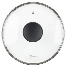 Oala cu capac din sticla Luigi Ferrero Prima FR-2245D, 22x13 cm, 4.5 l, Acoperire antiaderenta cu efect de marmura, Inductie, Albastru