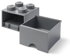 Cutie depozitare cu sertar LEGO®, gri închis