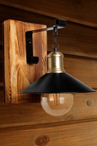 Aplica de Perete Alkım, Soclu E27, Max 60W, Culoare Negru / Maro, 534LUN3838