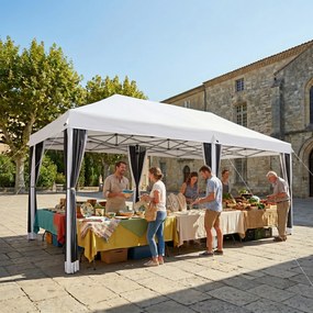 Outsunny Foisor de gradina cu plasa de tantari, alb, 3x6m | Aosom Romania