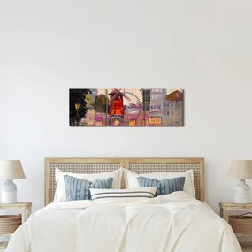 Tablou - Moulin rouge, Paris, Franța (cu ceas) (90x30 cm)