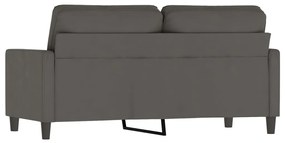 Canapea cu 2 locuri, gri inchis, 140 cm, catifea