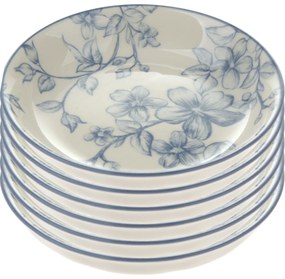 Set of 6 dessert plates Delicate Flowers 10 cm, blue