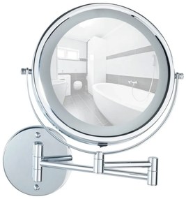 Oglindă cosmetică (5x) cu led/de mărire ø 17,5 cm Power-Loc Lumi – Wenko