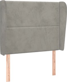 vidaXL Tăblie de pat cu aripioare gri deschis 83x23x118/128 cm catifea