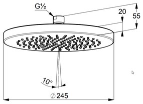 Palarie dus rotunda crom O 245 mm Kludi A-QA 6651105-00 Ø 245 mm