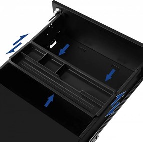 Corp mobil pentru birou / rollbox, 45 x 39 x 55 cm, metal, negru, Songmics