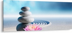 Tablou cu nisip, crin și pietrele spa (120x50 cm)
