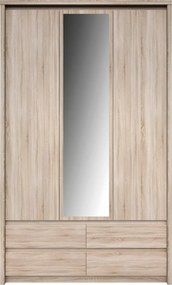 Dulap cu oglindă 3D4S, stejar sonoma, NORTY TYP 1