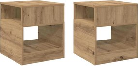 vidaXL Masă laterală 2 pcs Stejar Artizanal 40,5 x 40 x 45 cm