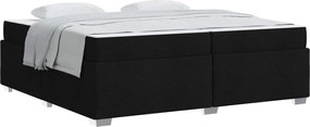 vidaXL Cadru de pat cu saltea Negru 200 x 200 cm țesătură