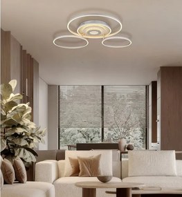 Globo 67824-60 -LED plafonieră reglabilă MILES 60W/230V 80,8x99,2 cm argintie+telecomandă
