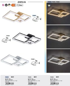Plafoniera LED design geometric Amilia negru