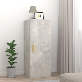 812433 vidaXL Dulap de perete, gri beton, 34,5x34x90 cm, lemn compozit