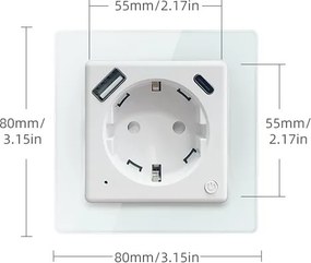 Immax NEO 07552L - Priză inteligentă F 16A/230V + 1xUSB-A+1xUSB C PD 20W