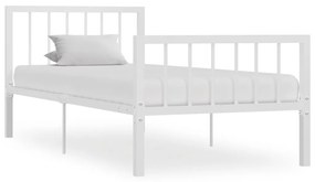 Cadru de pat, alb, 100 x 200 cm, metal Alb, 100 x 200 cm