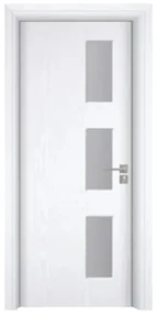 Usa Interior din MDF Novo Doors ND316, Cadru din Lemn Masiv, Geam Sablat, KIT COMPLET, Toc , Manere si balamale incluse (Culoare: Gri, Dimensiune: 60