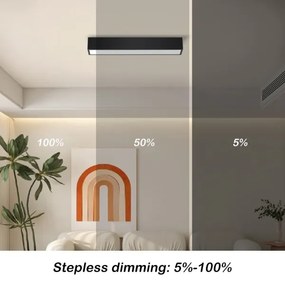 Immax NEO 07254L - LED LUNGO 20W/230V Wi-Fi Tuya negru + DO, stins reglabil