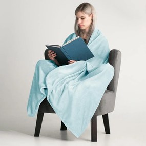 Pătură din microfibră DecoKing Mic, 160 x 210 cm, albastru deschis
