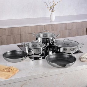 Set oale si tigai inox cu capace 8 piese Eternal Berlinger Haus BH8518, compatibile inductie si cuptor