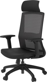 Scaun ergonomic SIHOO M86C –Suport lombar și Cotiere reglabile, Tetieră reglabilă, Mecanism Synchro cu poziție de blocare, Spătar înalt din plasă respirabilă, Rotativ, Negru