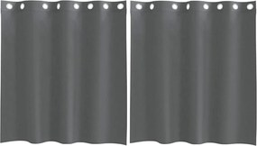 vidaXL Perdele Voile cu Oelii 2 buc Gri Inchis 140x140 cm