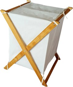 Cos depozitare pliabil 35×45×75 cm – natur/alb, Organize