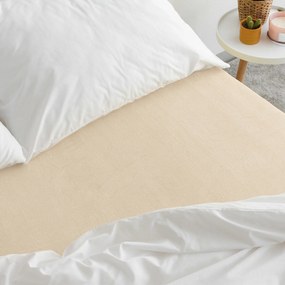 Goldea cearceafuri de pat din terry cu elastic - bej 200 x 200 cm