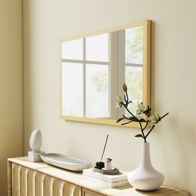 HOMCOM Oglindă de perete din sticlă și MDF, 40x60 cm, Culoare Lemn | Aosom Romania