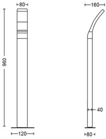 Lampă LED de exterior SPLAY LED/12W/230V 2700K 96 cm IP44 Philips