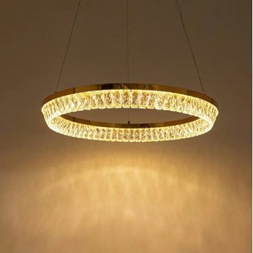 Lustra suspendata LED, Metal, Sticla, SAYOV 80 auriu