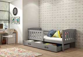 Supermobel Pat pentru copii KUBUS P1 + SD + saltea + somieră GRATIS, 80x190, alb, alb
